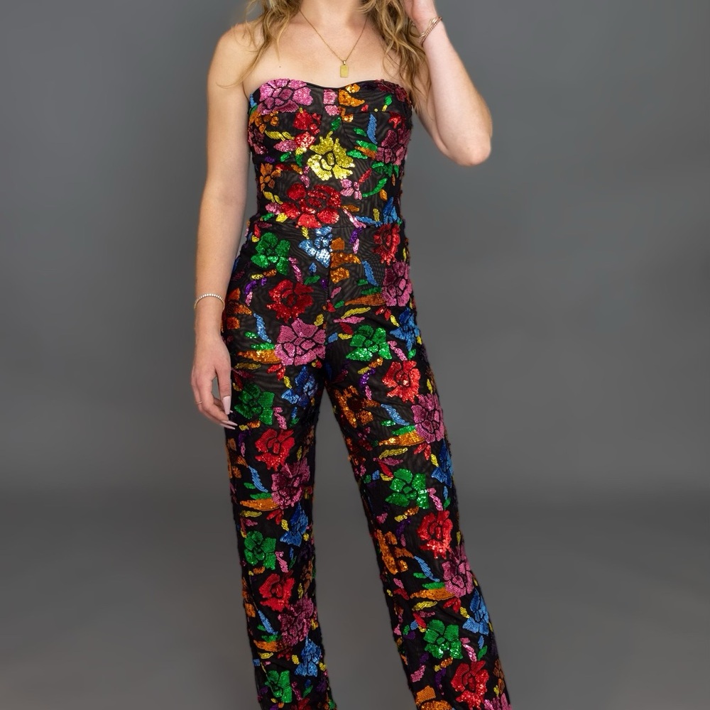 Floral Strapless Jumpsuit